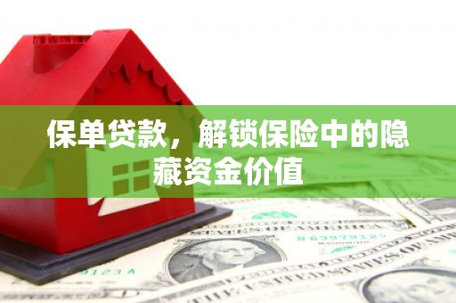 常州保单贷款，解锁保险中的隐藏资金价值